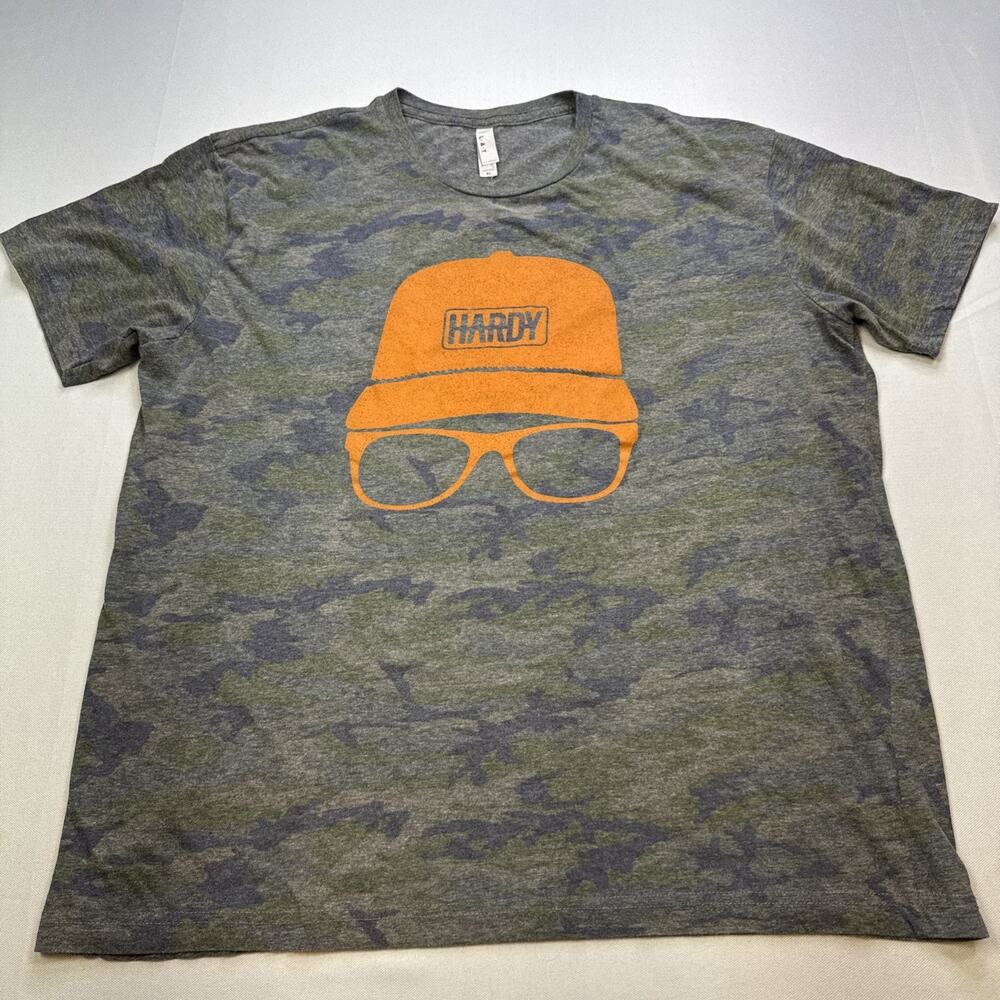 HARDY Camo Graphic T Shirt Size XL Country Music Orange Hat Logo #0154